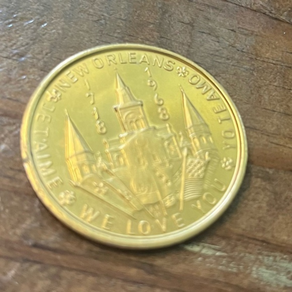 5/$45 New Orleans Souvenir Coin 1872 Rex Mardi Gras doubloon gold